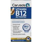 Caruso's Natural Health Vitamin B12 Activated 1200mcg 60 Quick MELT Tablets
